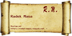 Radek Masa névjegykártya